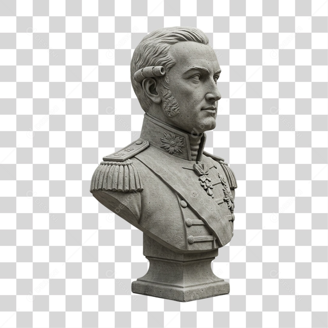 Elemento 3D Estátua Dom Pedro 7 de Setembro PNG Transparente