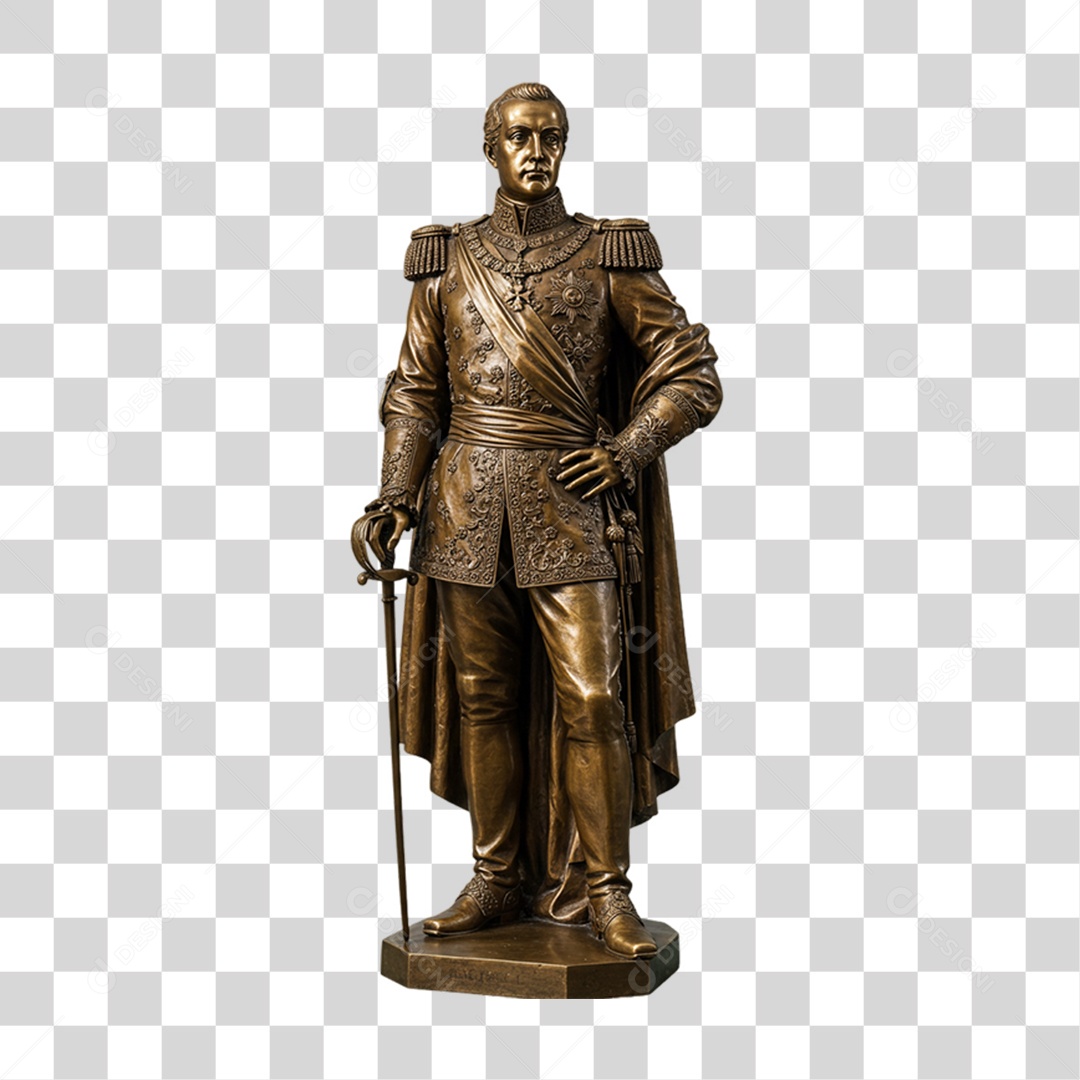 Elemento 3D Estátua Dom Pedro 7 de Setembro PNG Transparente