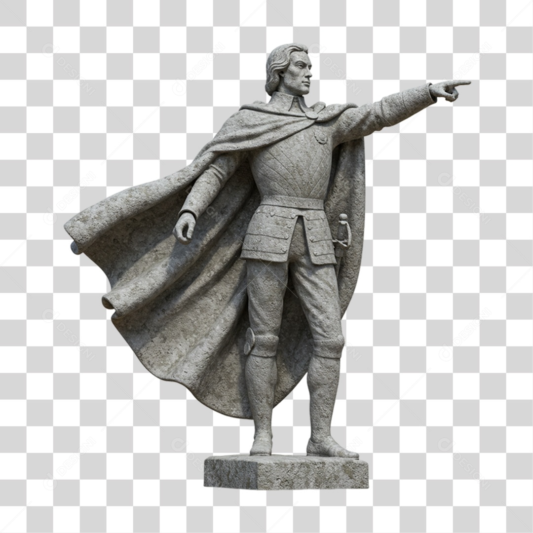 Elemento 3D Estátua Dom Pedro 7 de Setembro PNG Transparente