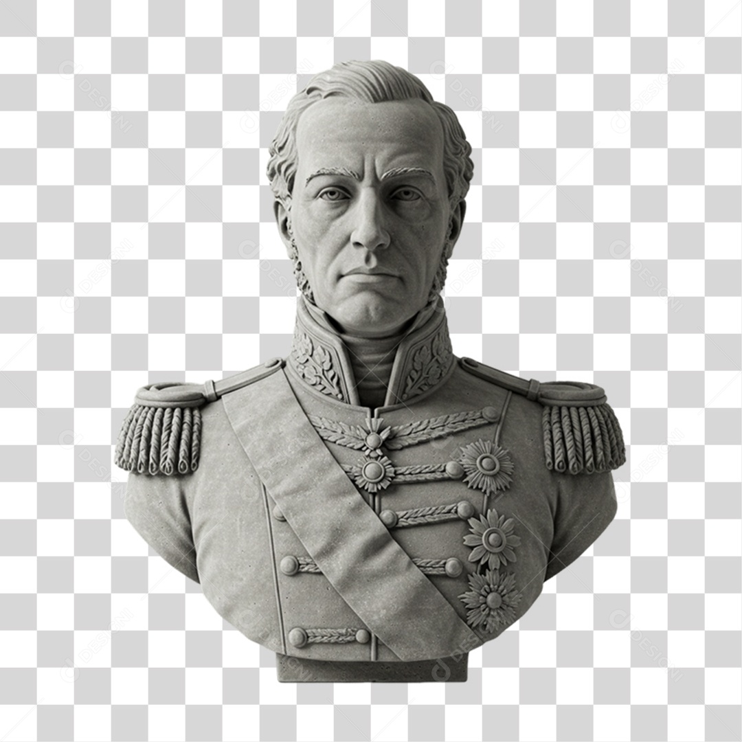 Elemento 3D Estátua Dom Pedro 7 de Setembro PNG Transparente