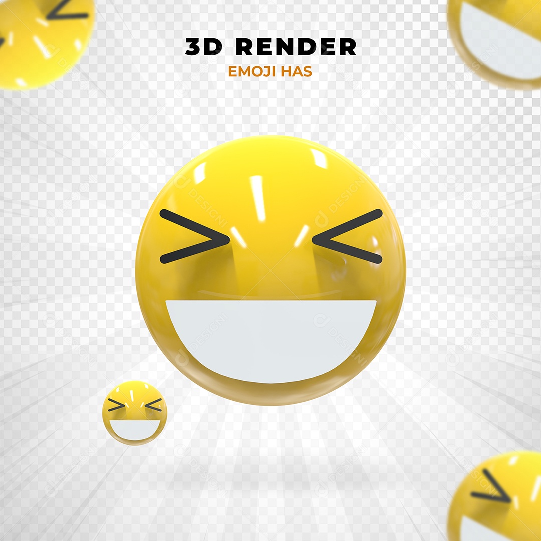 Elemento 3D Emoji Feliz para Composição PSD