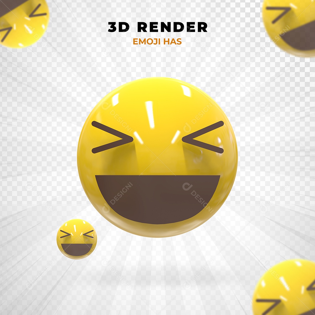 Elemento 3D Emoji Feliz para Composição PSD