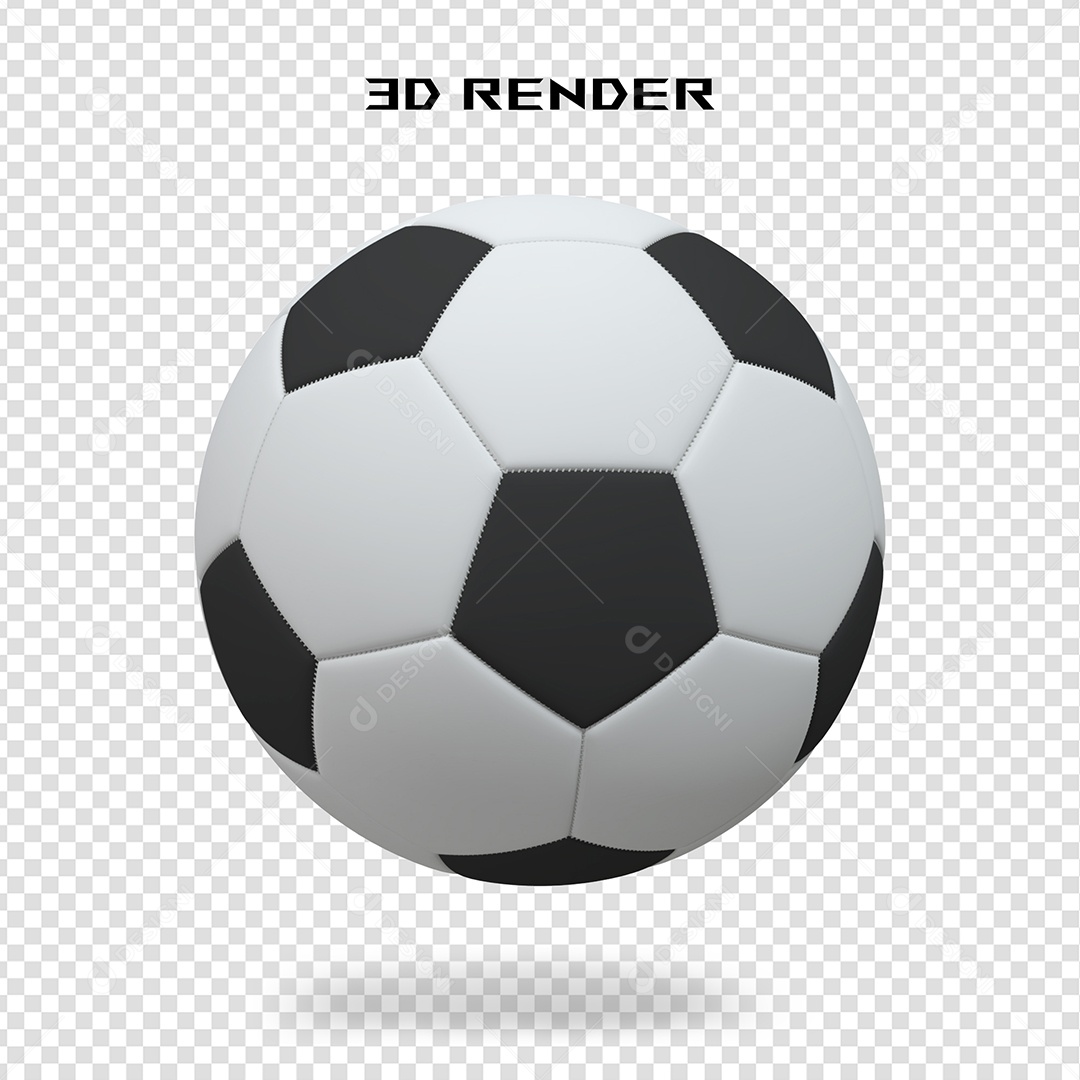 Elemento 3D Bola de Futebol Para Composição PSD