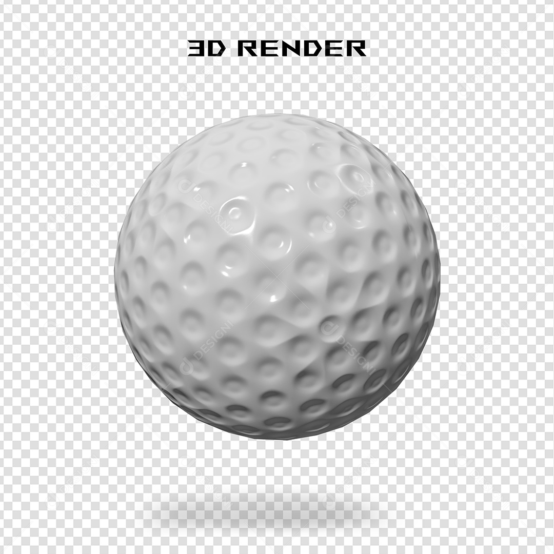Elemento 3D Bola de Golfe Para Composição PSD
