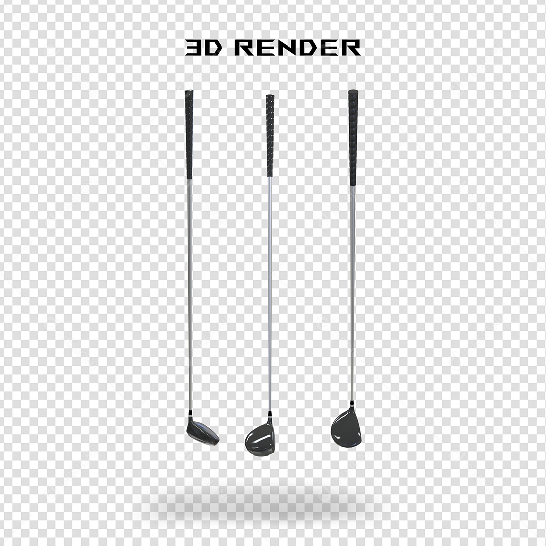 Elemento 3D Taco de Golfe Para Composição PSD