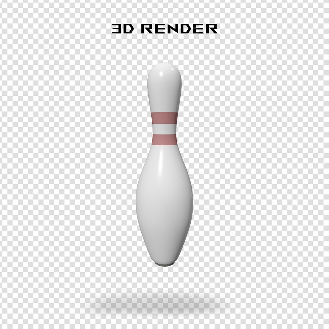 Elemento 3D Pinos de Boliche  Para Composição PSD