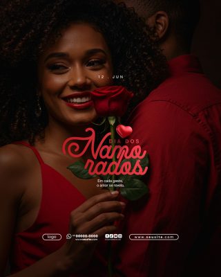 Feliz Dia dos Namorados 12 de junho Social Media PSD Editável