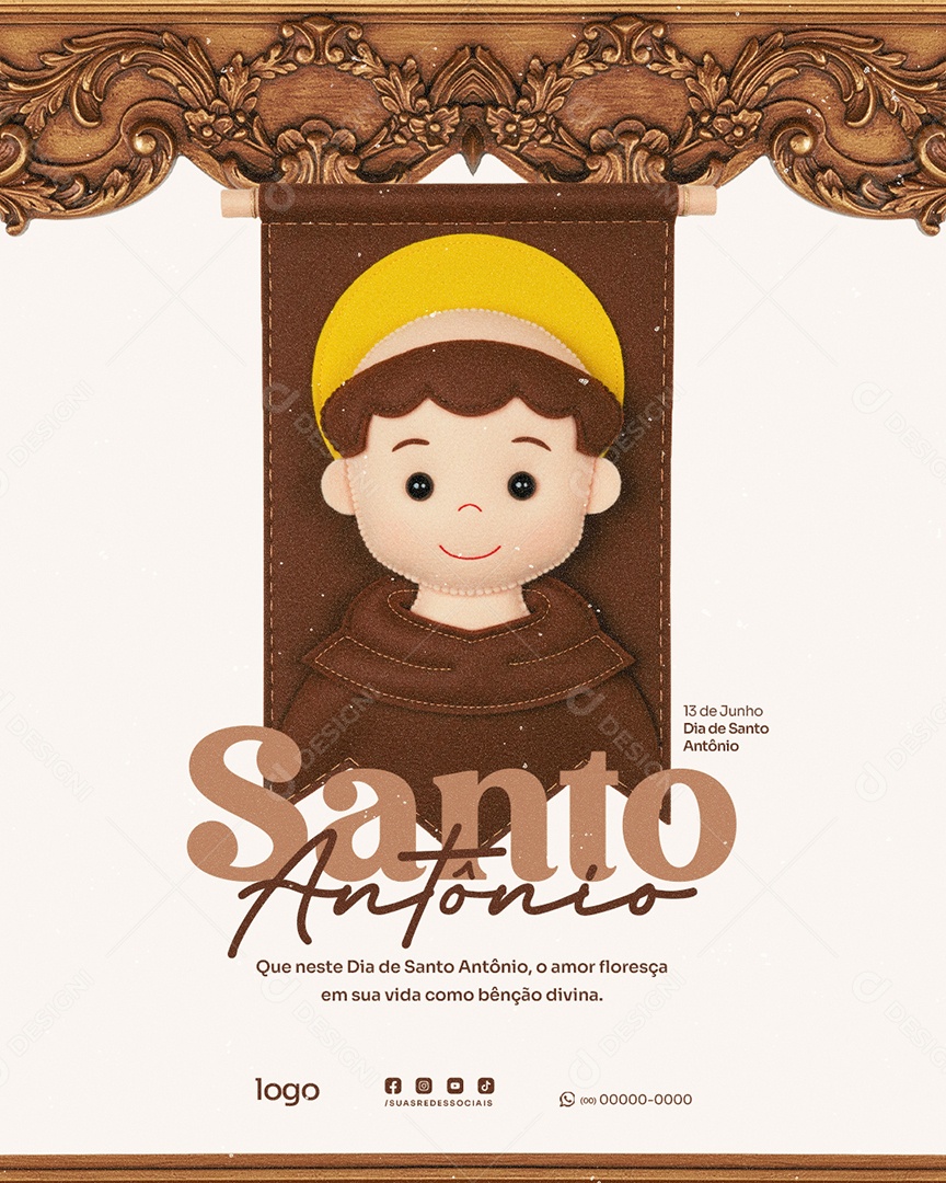 Dia de Santo Antônio 13 de Junho Social Media PSD Editável