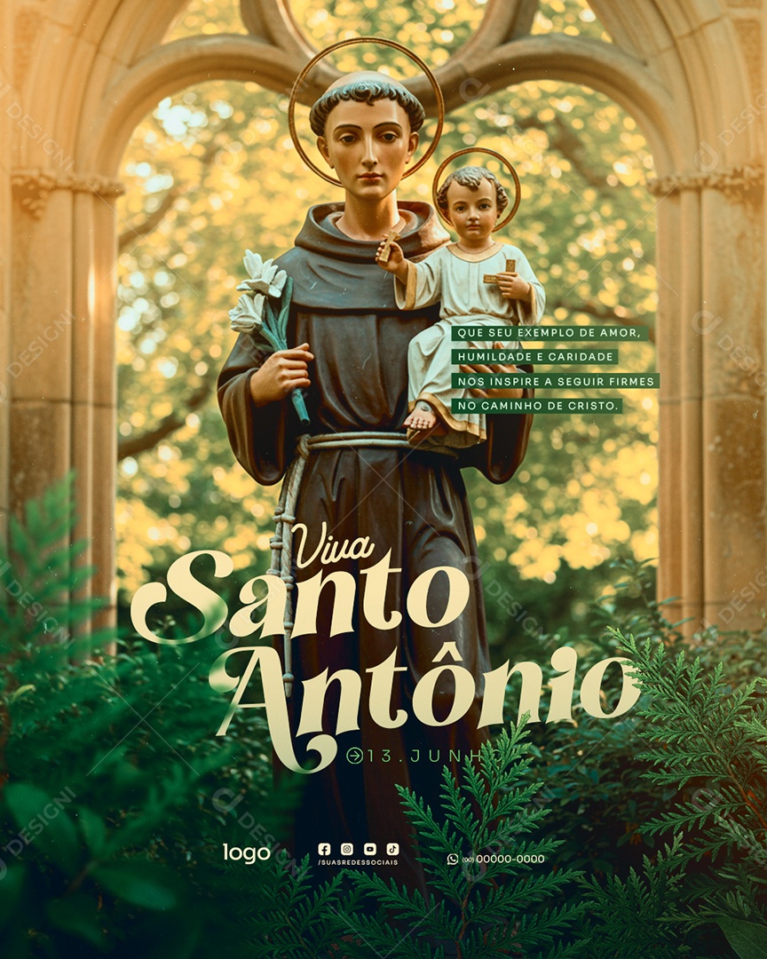 Dia de Santo Antônio 13 de Junho Social Media PSD Editável