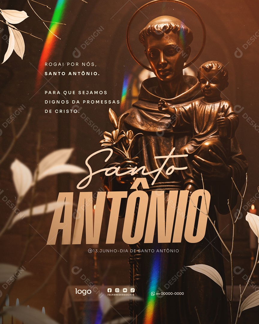 Dia de Santo Antônio 13 de Junho Social Media PSD Editável