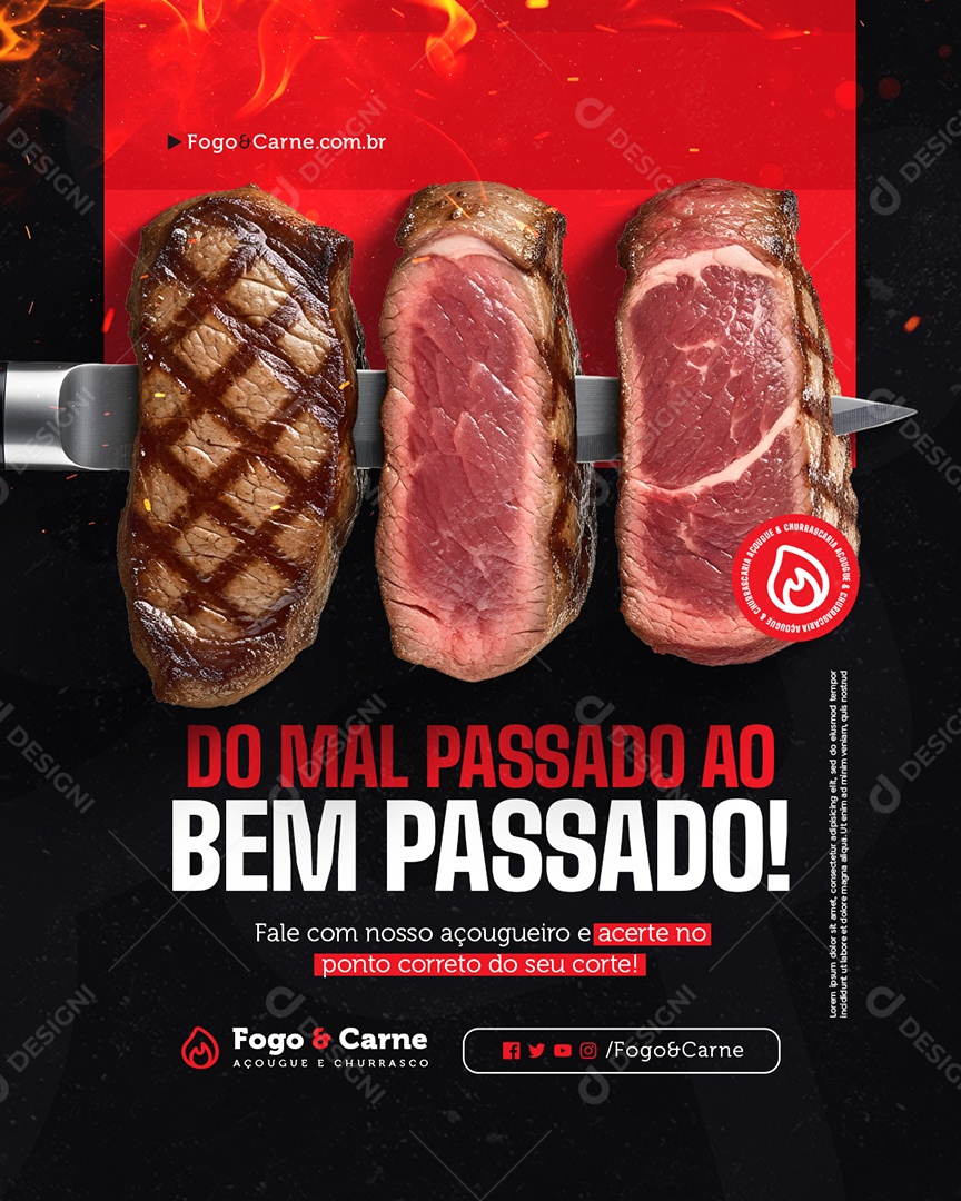 Açougue Do Mal Passado ao Bem Passado Social Media PSD Editável