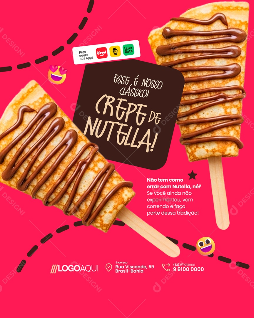 Crepe Esse é Nosso Clássico Social Media PSD Editável