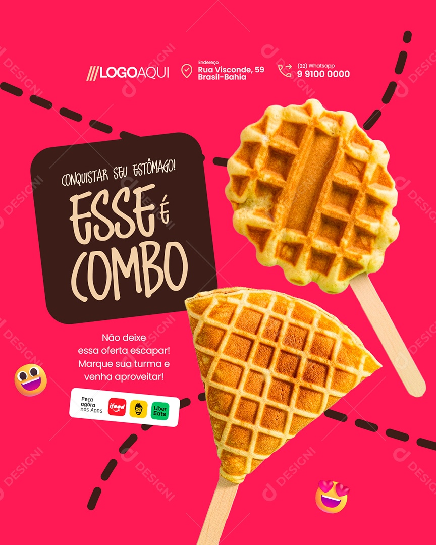 Crepe Conquistar Seu Estômago Essé é Combo Social Media PSD Editável