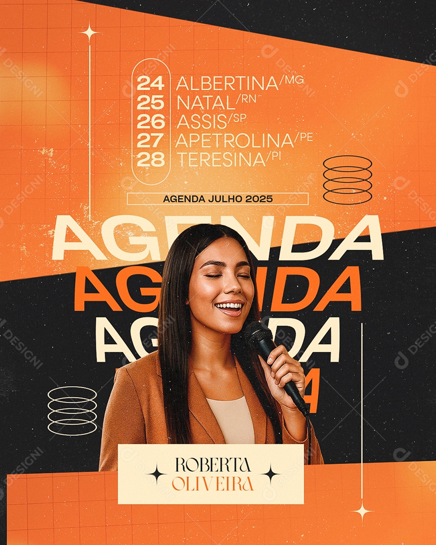 Flyer Gospel Agenda Julho Social Media PSD Editável