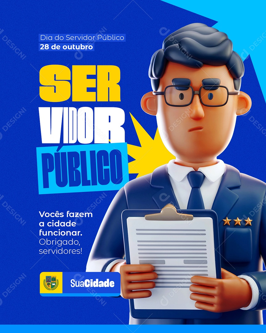 Prefeitura Dia do Servidor 28 de Outubro Público Social Media PSD Editável