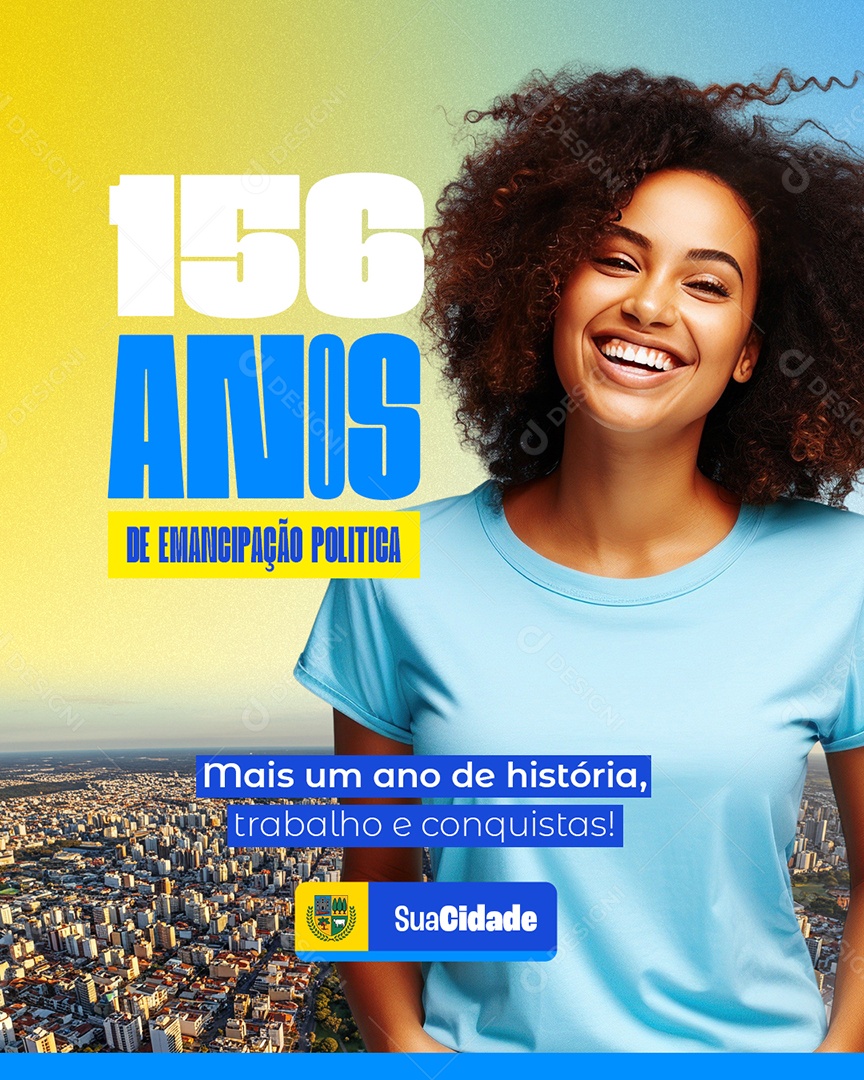 Prefeitura 156 Anos de Emancipação Politica Social Media PSD Editável