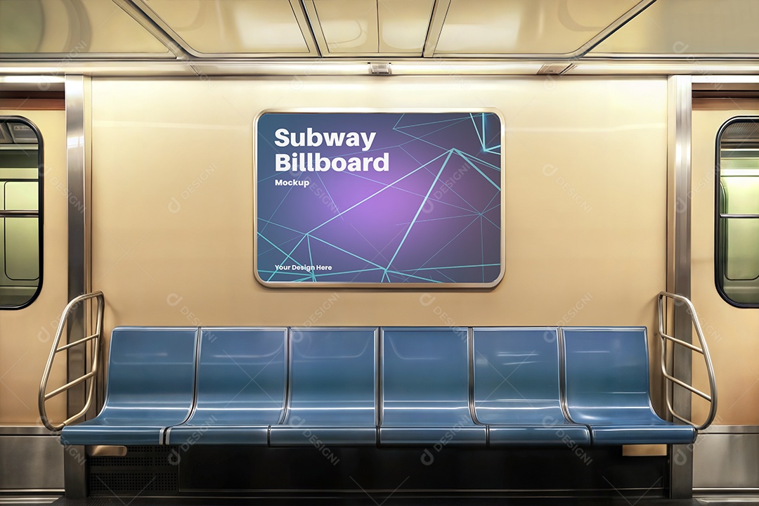 Mockup Anúncio Publicitário Em Metrô PSD Editável