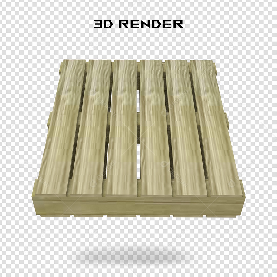 Palete de Madeira Elemento 3D para Composição PSD