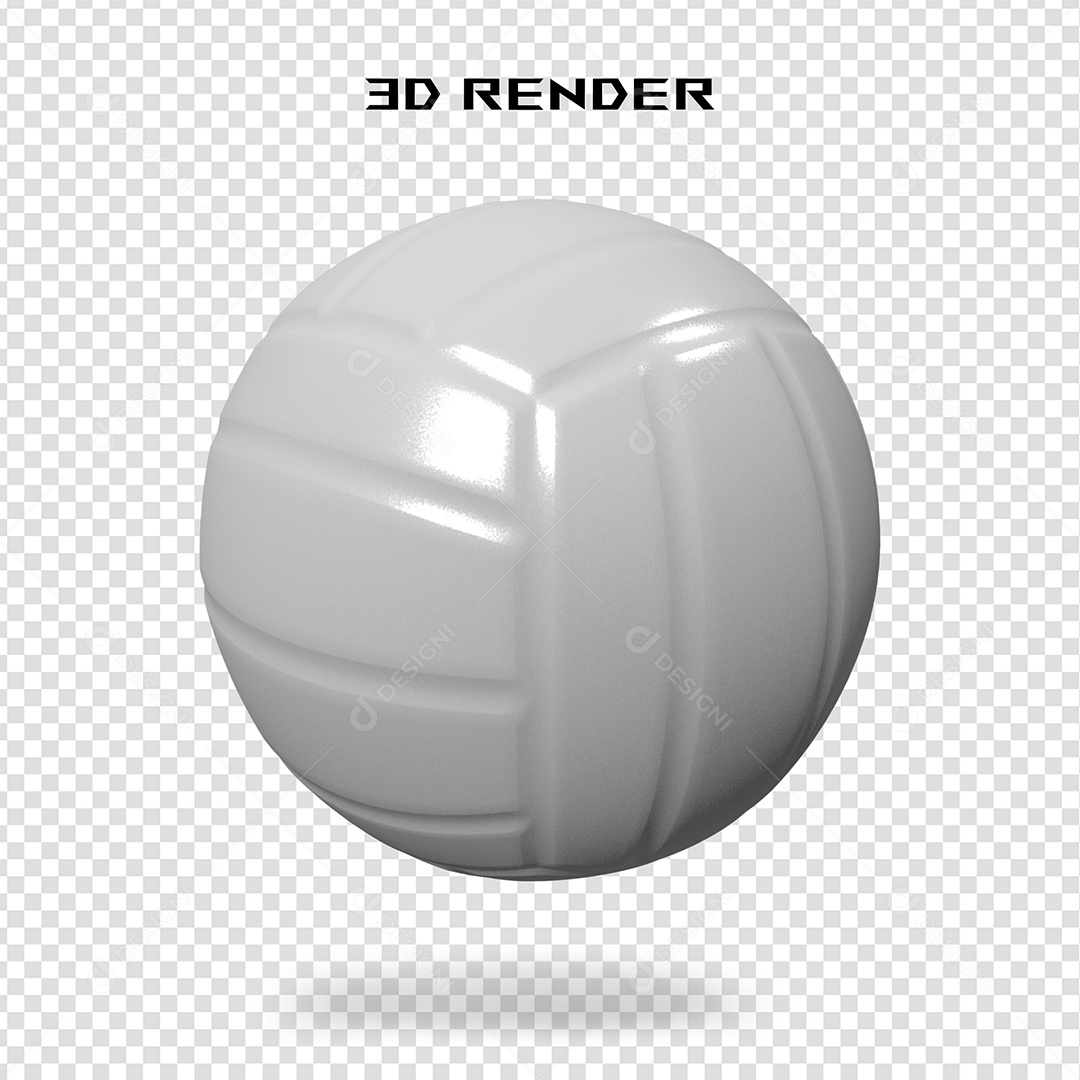 Elemento 3D Bola de Vôlei  Para Composição PSD