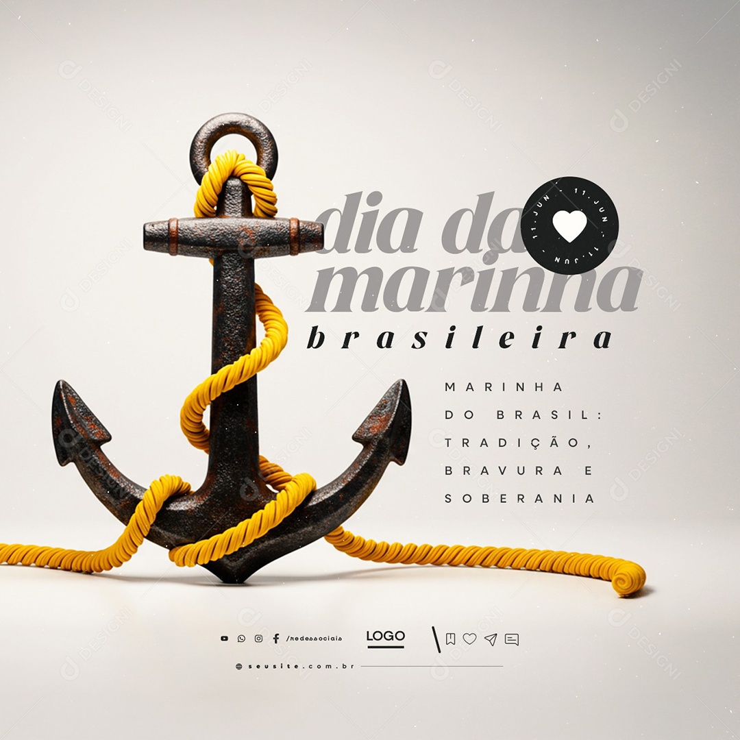 Dia Da Marinha Brasileira 11 de Junho Social Media PSD Editável