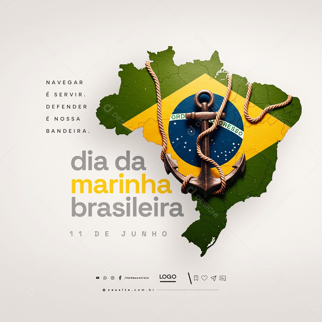 Dia Da Marinha Brasileira 11 de Junho Social Media PSD Editável