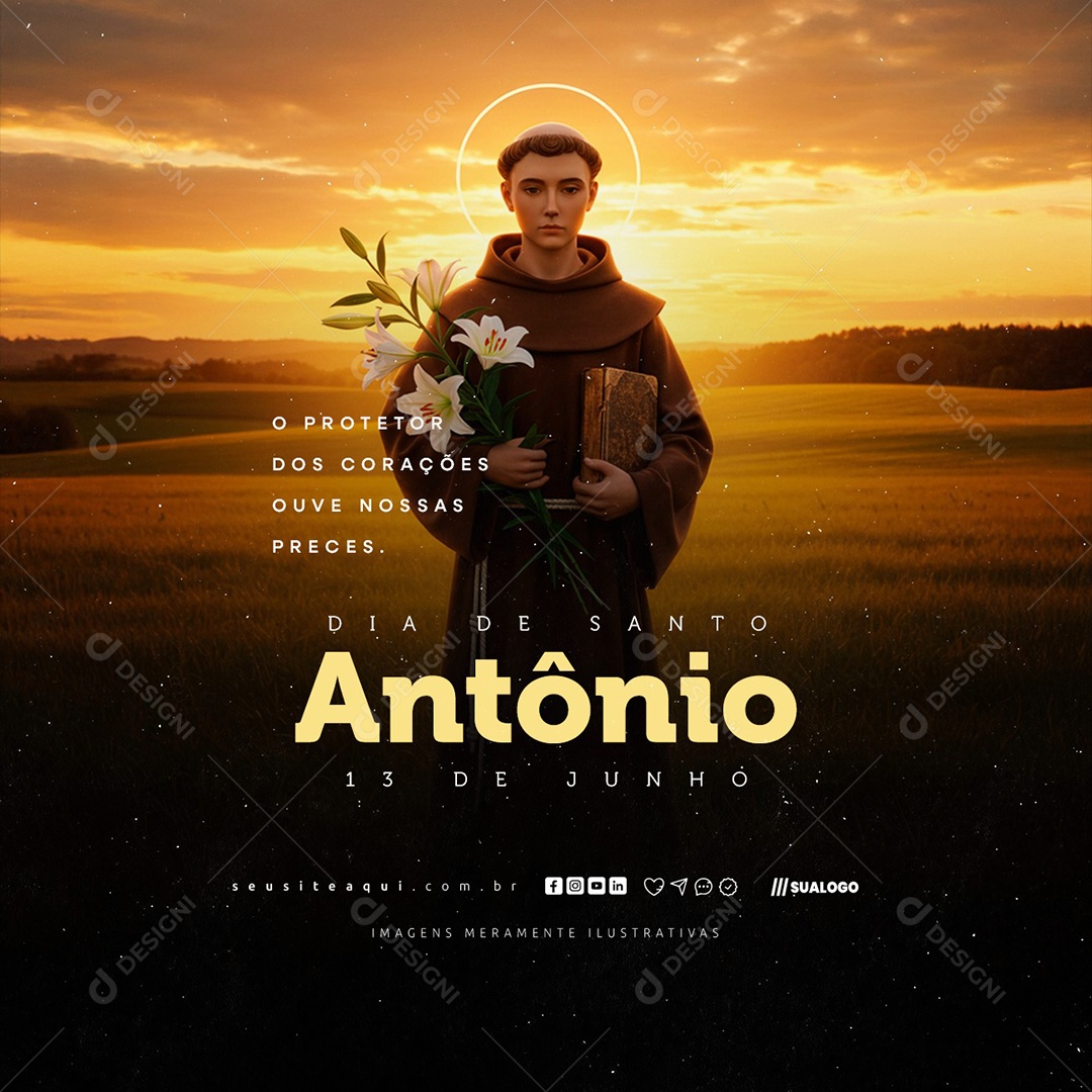 Dia de Santo Antônio 13 de Junho Social Media PSD Editável