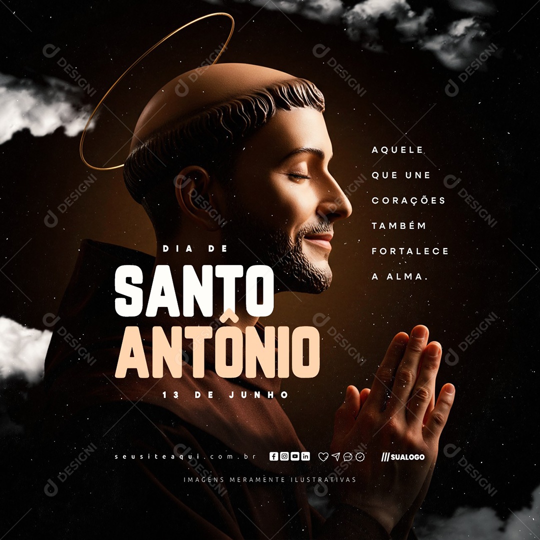 Dia de Santo Antônio 13 de Junho Social Media PSD Editável