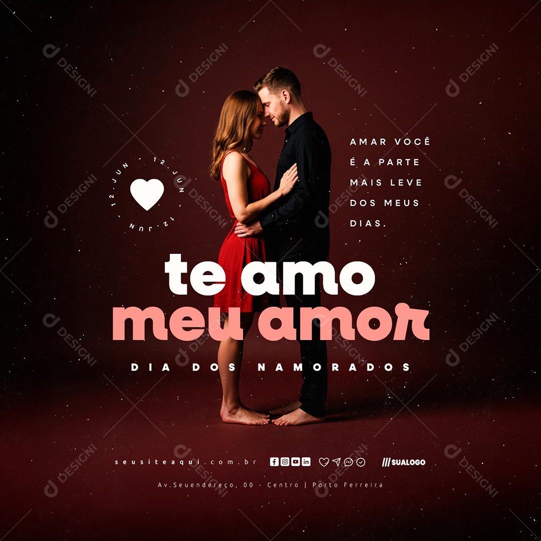 Dia dos Namorados 12 de Junho Social Media PSD Editável