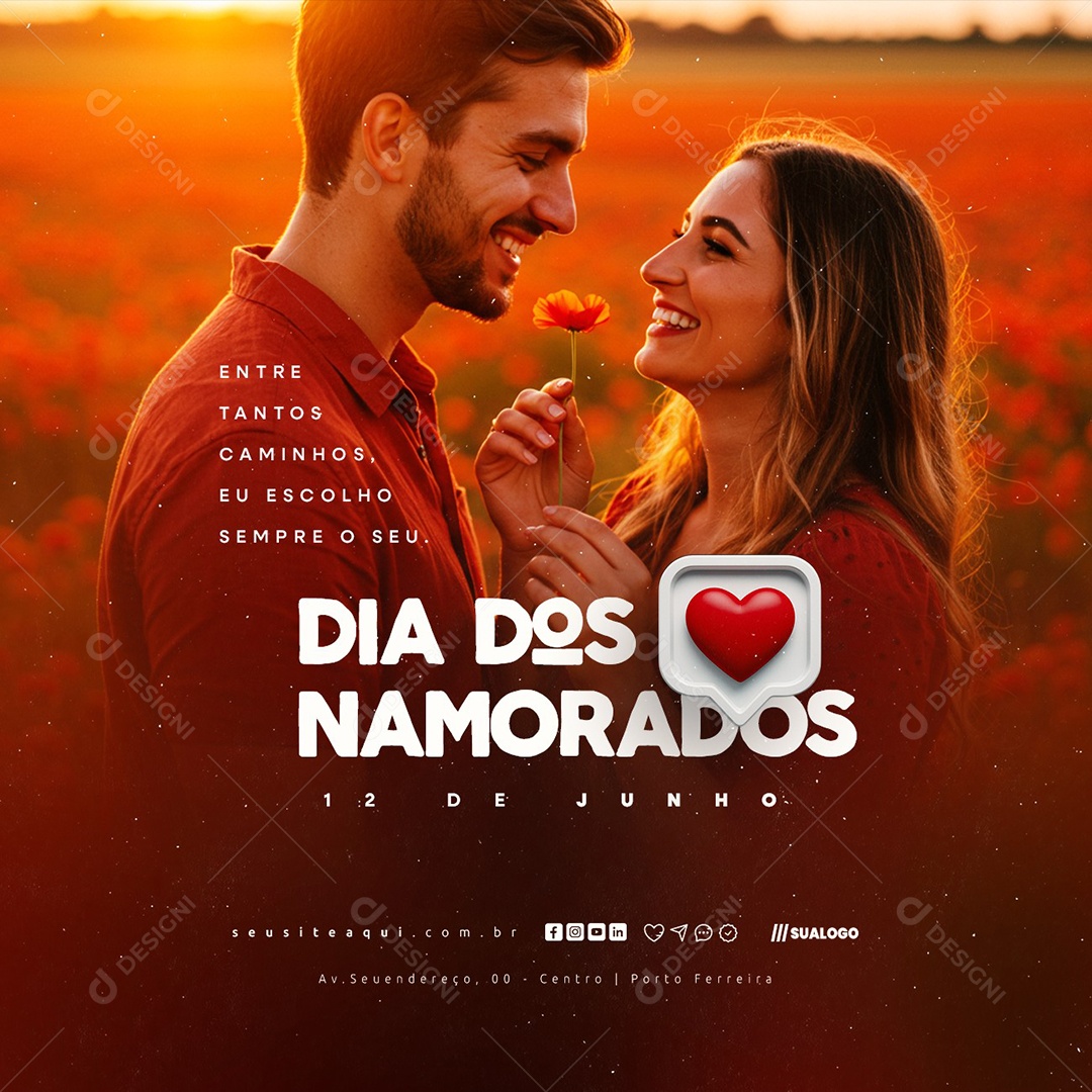 Dia dos Namorados 12 de Junho Social Media PSD Editável
