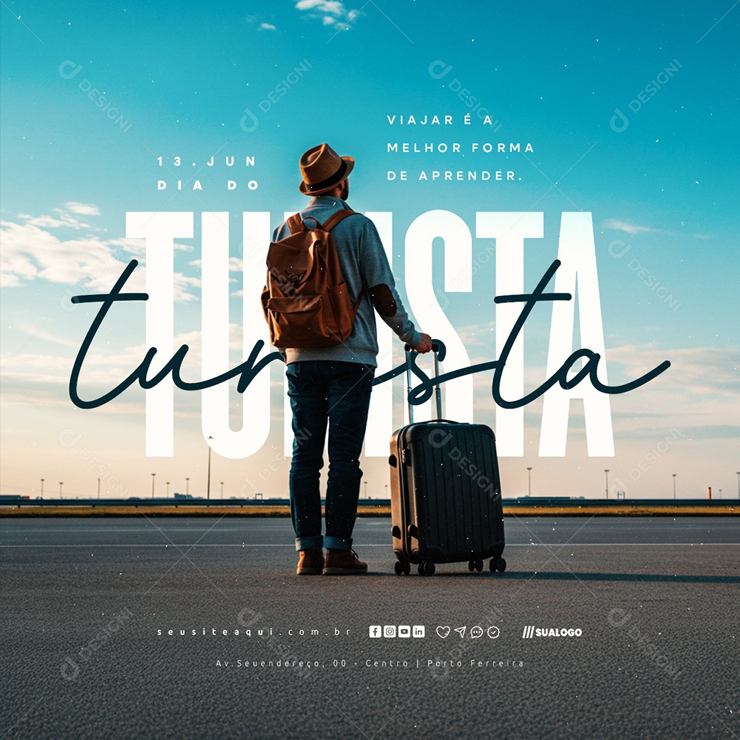 Dia Do Turista 13 De Junho Social Media PSD Editável