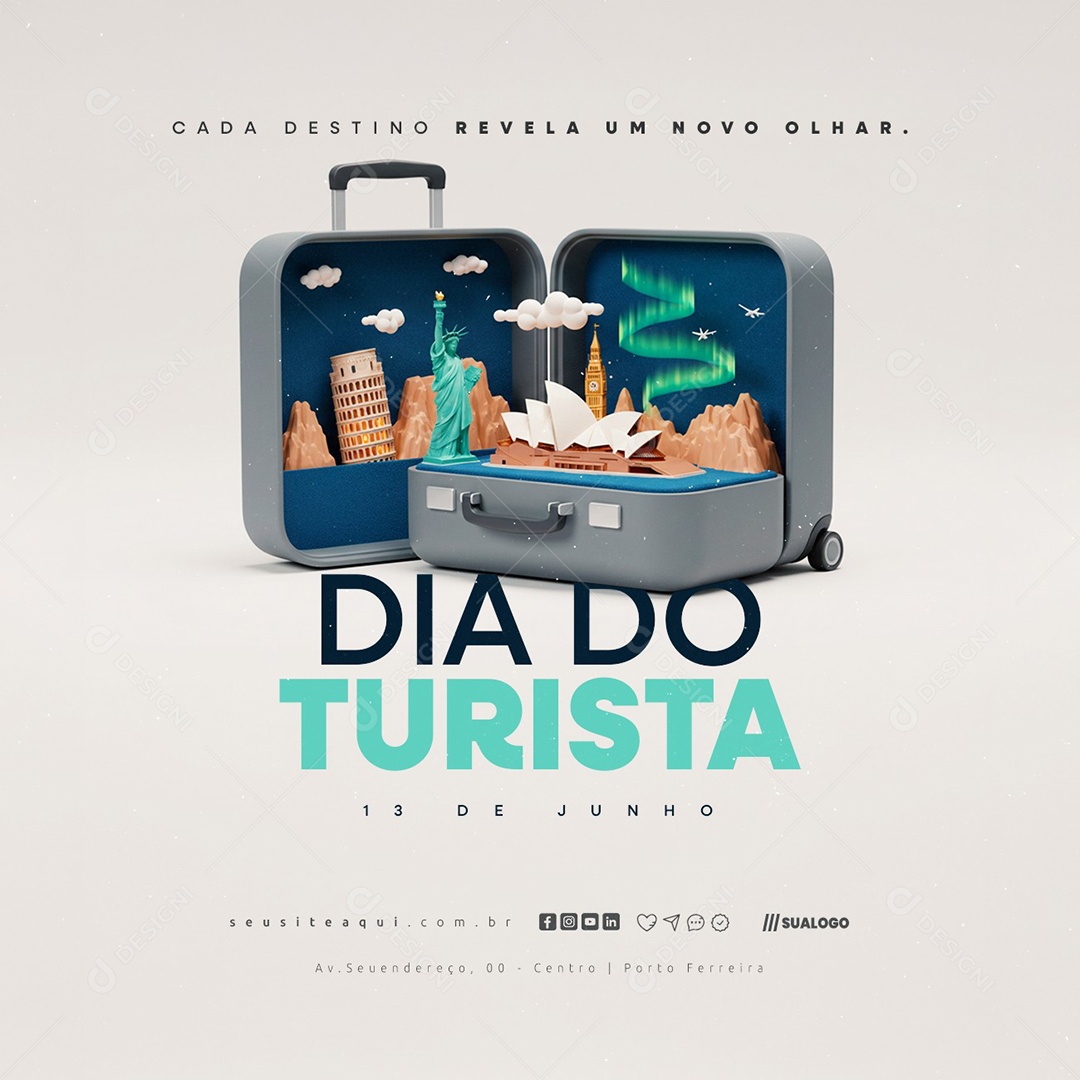 Dia Do Turista 13 De Junho Social Media PSD Editável