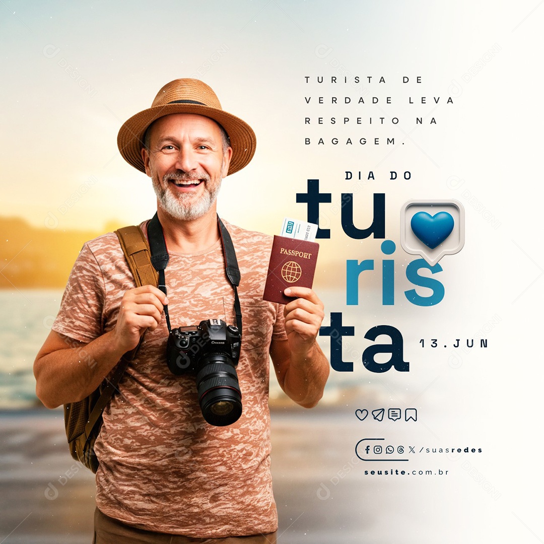 Dia Do Turista 13 De Junho Social Media PSD Editável