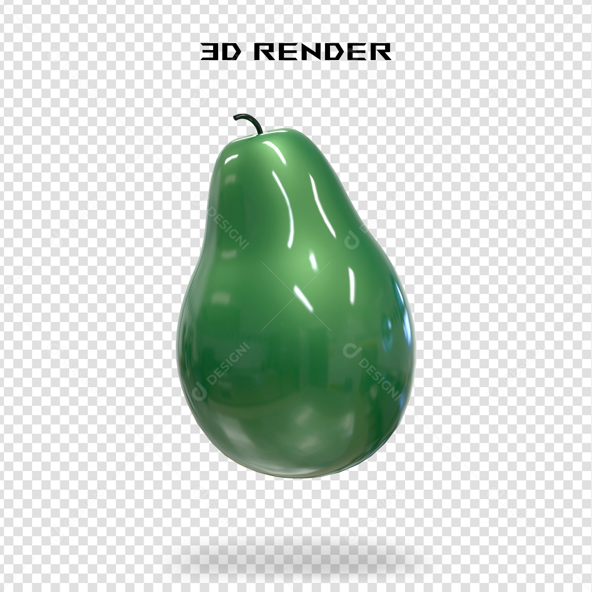 Elemento 3D Abacate Para Composição PSD