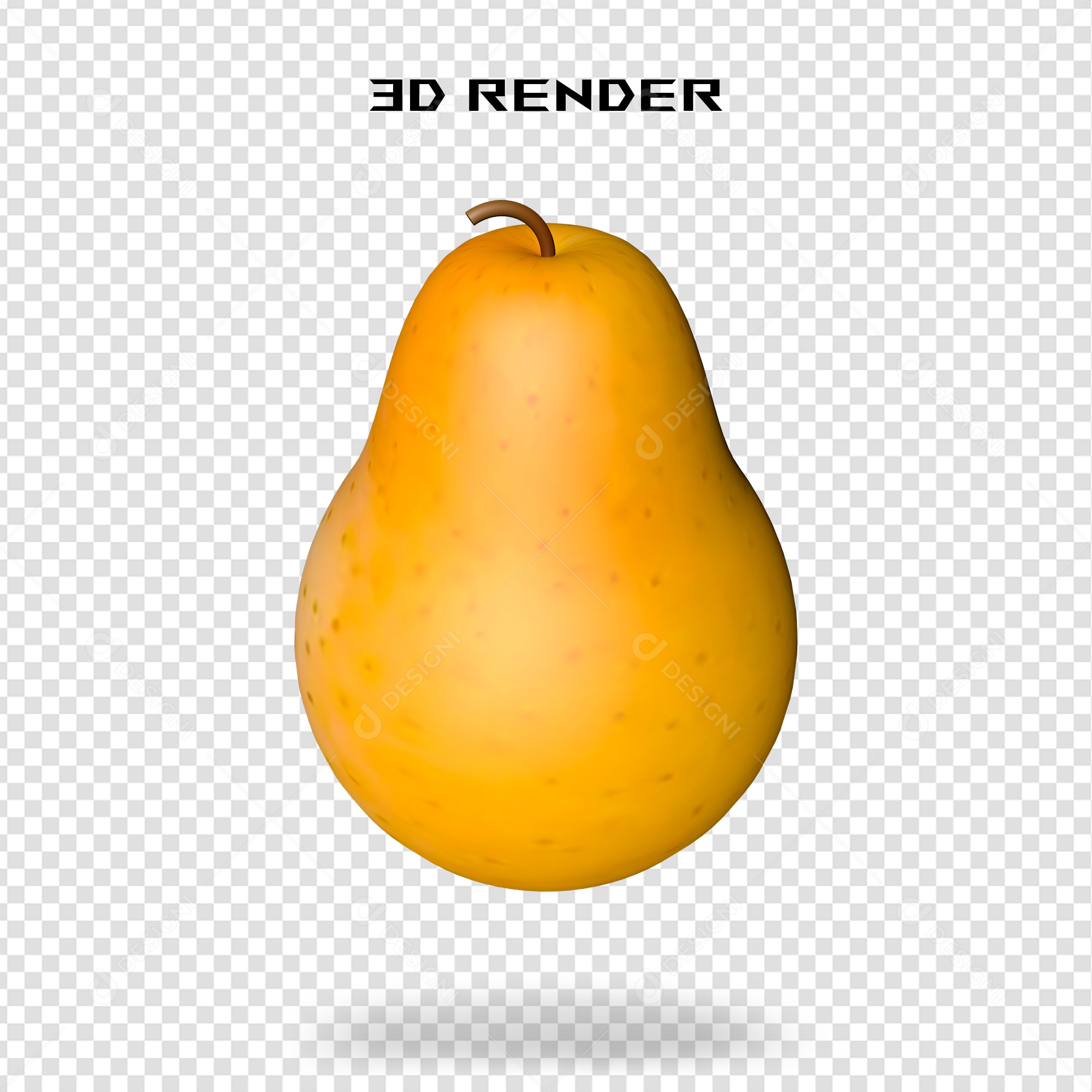 Elemeto 3D Pera Para Composição PSD