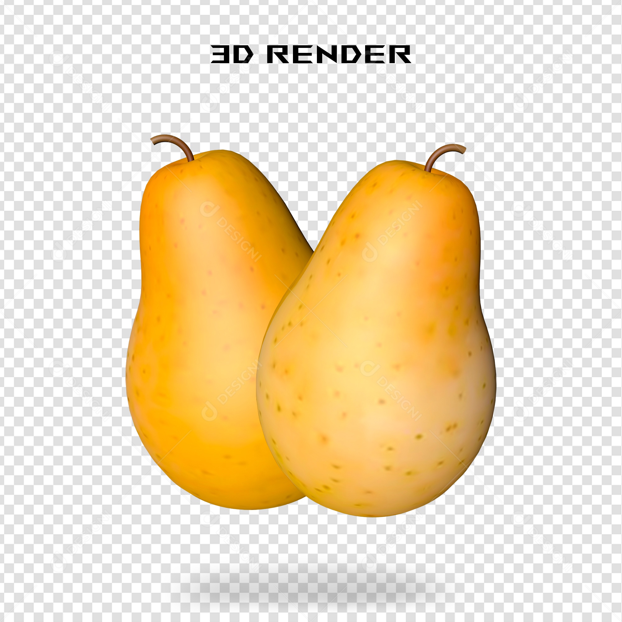 Elemento 3D Pera Para Composição PSD