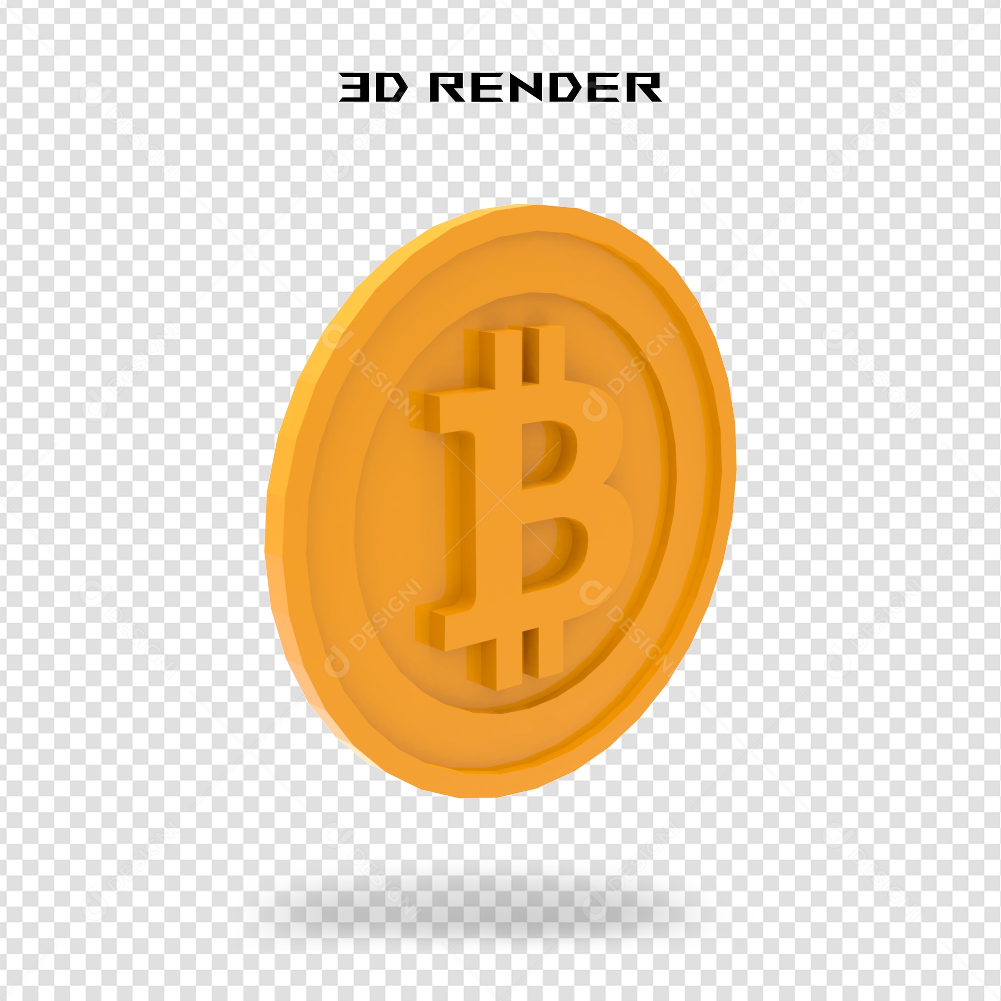 Cifrão Dourado Elemento 3D para Composição PSD