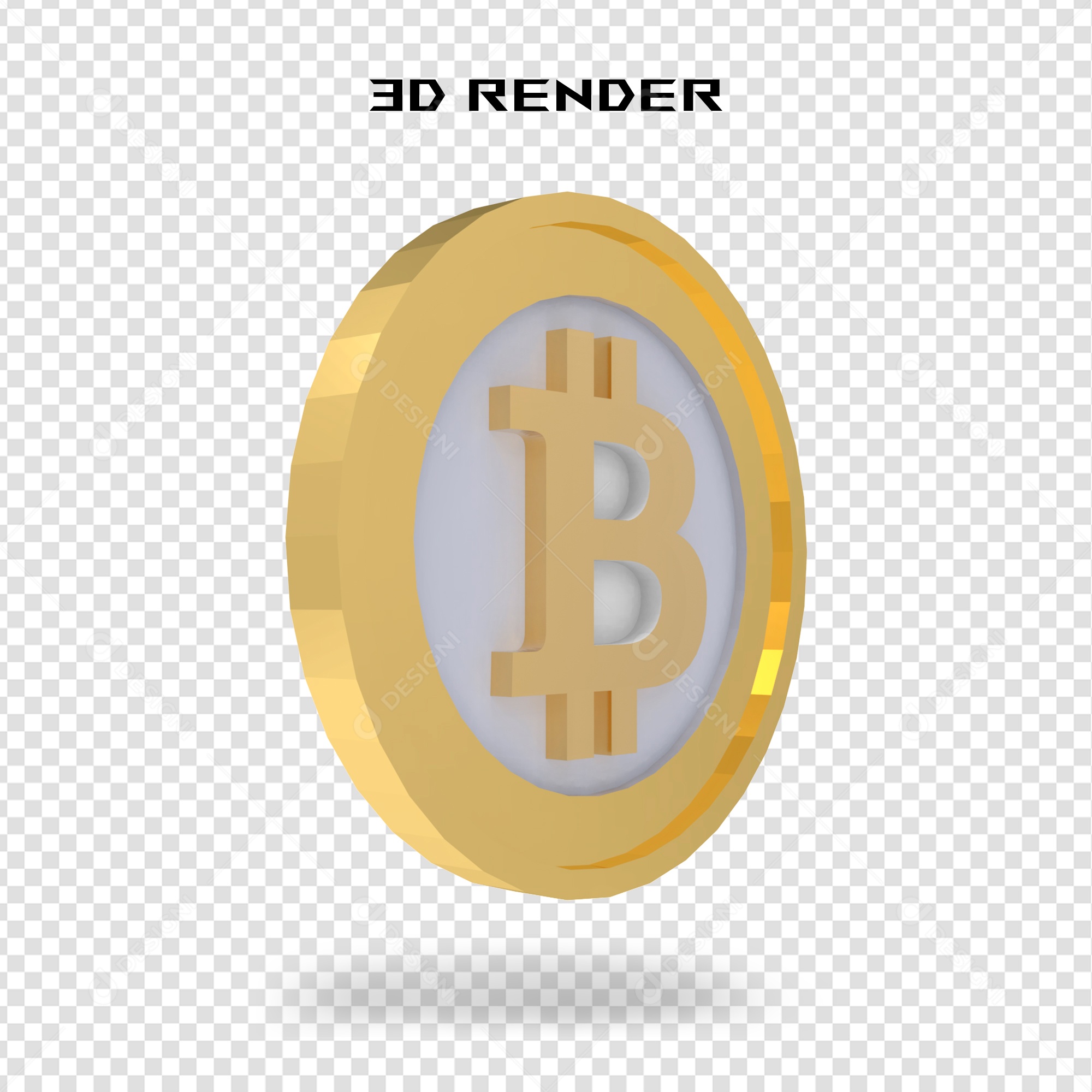 Cifrão Dourado Elemento 3D para Composição PSD