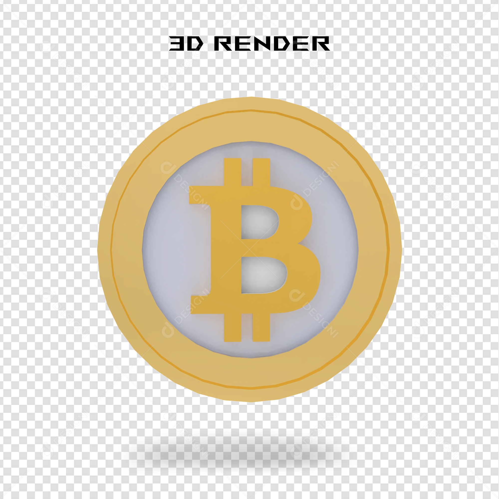 Cifrão Dourado Elemento 3D para Composição PSD