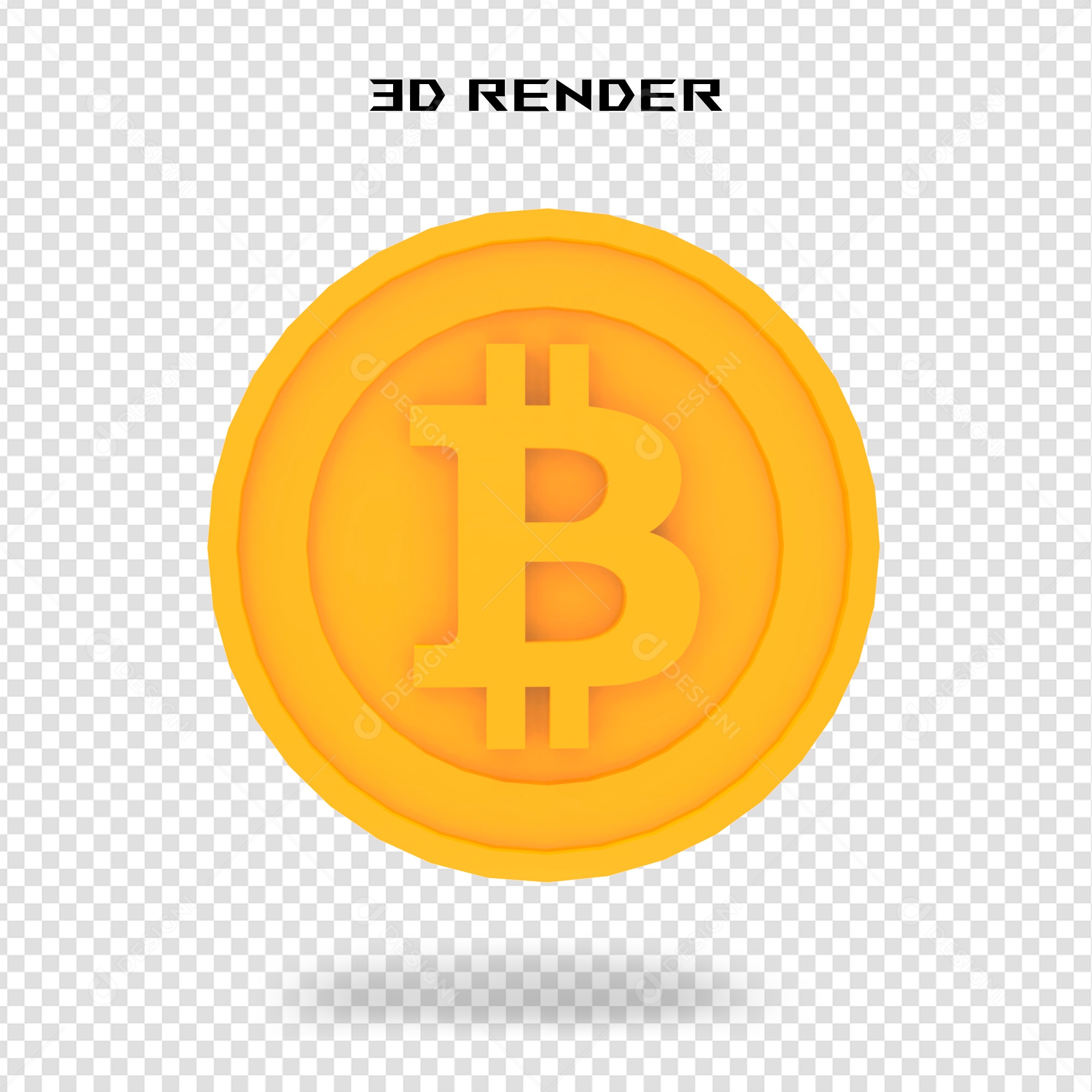 Cifrão Dourado Elemento 3D para Composição PSD