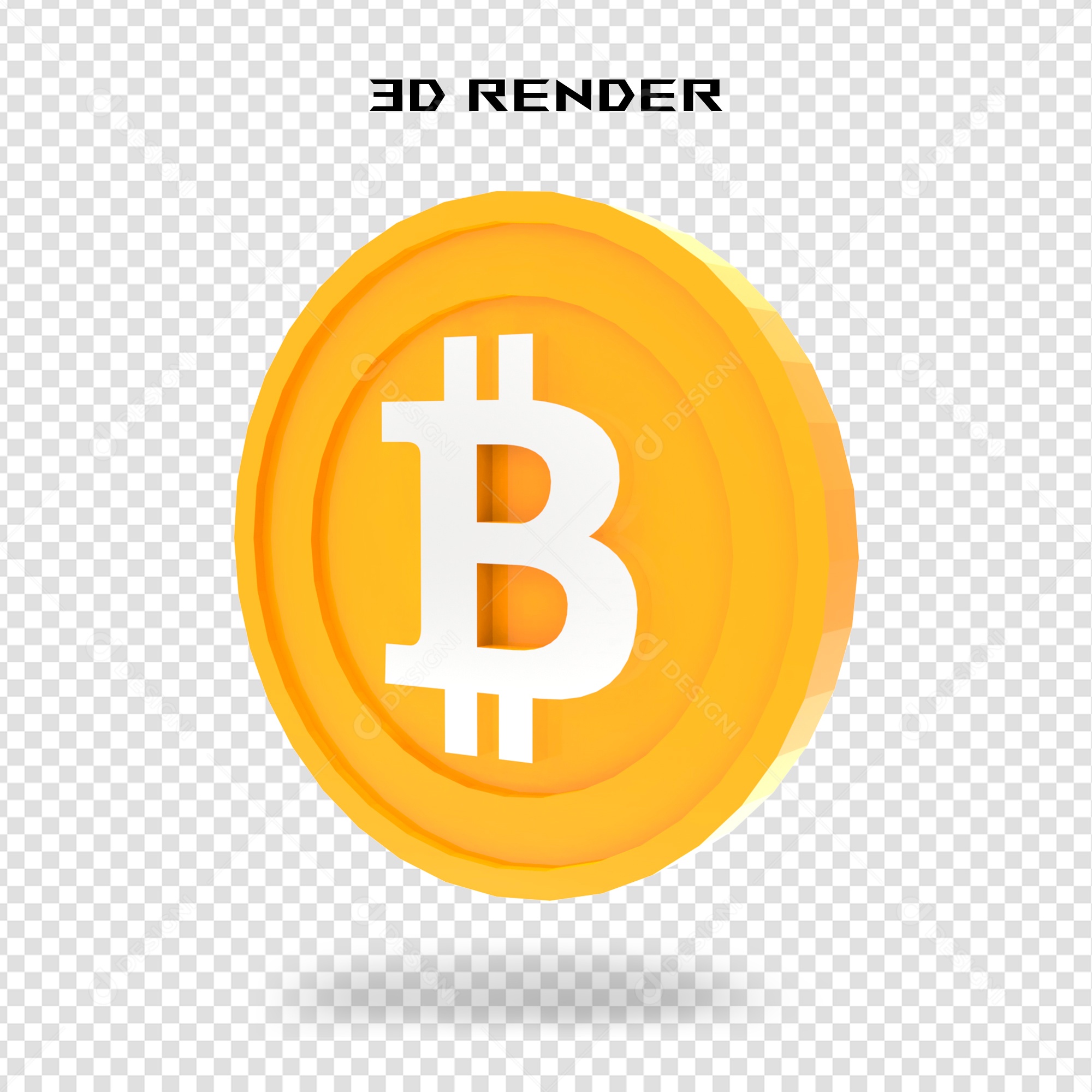 Cifrão Dourado Elemento 3D para Composição PSD