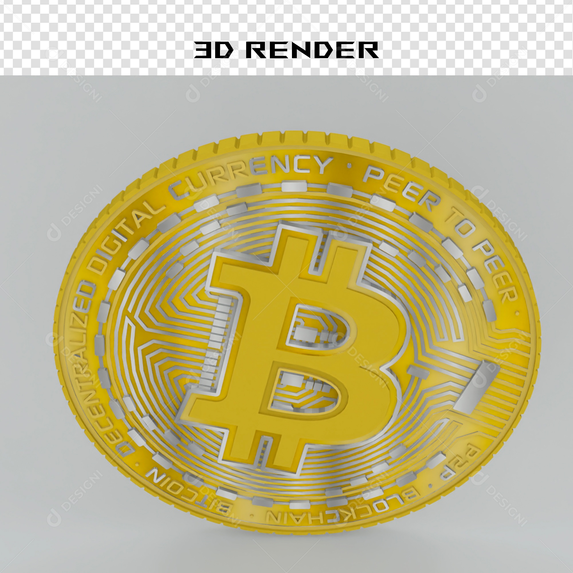 Cifrão Dourado Elemento 3D para Composição PSD