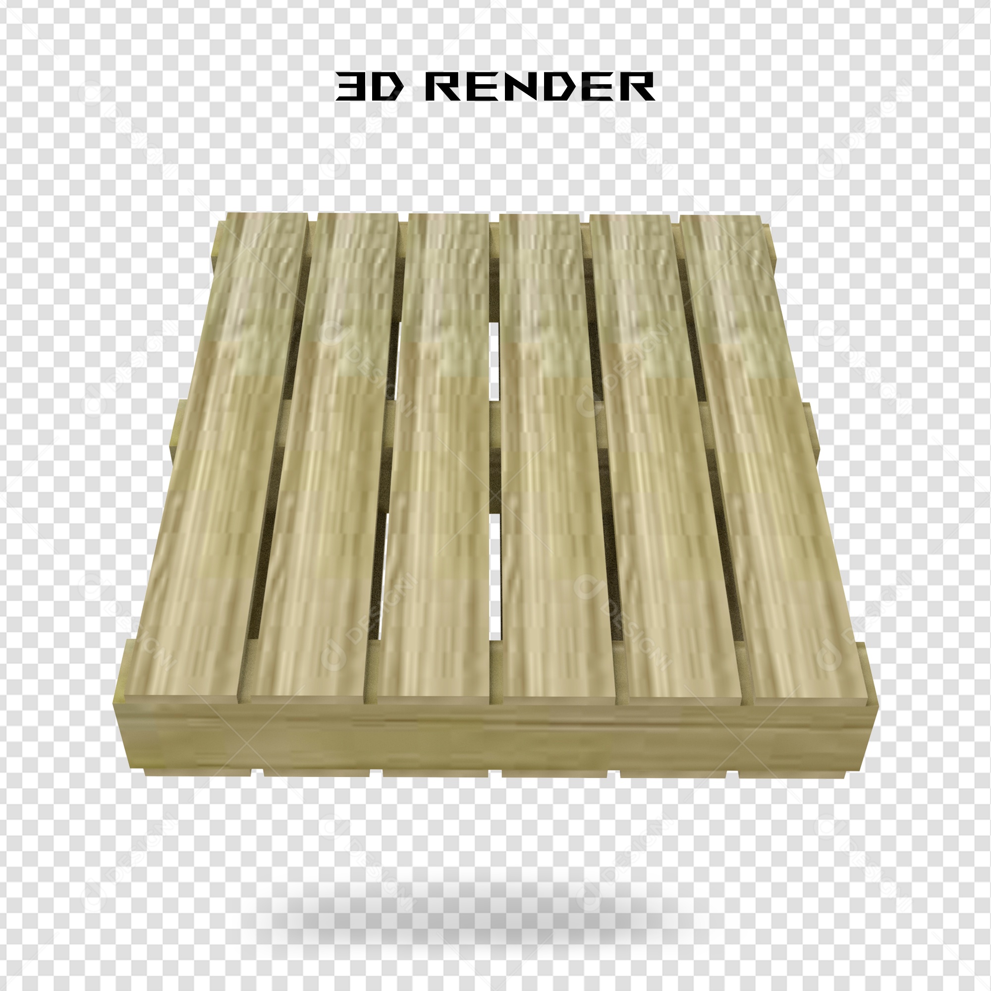 Palete de Madeira Elemento 3D para Composição PSD