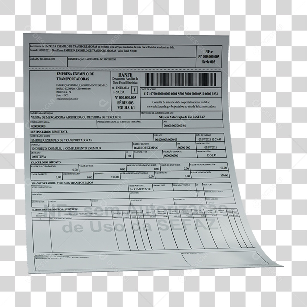 Folhas de Nota Fiscal PNG Transparente