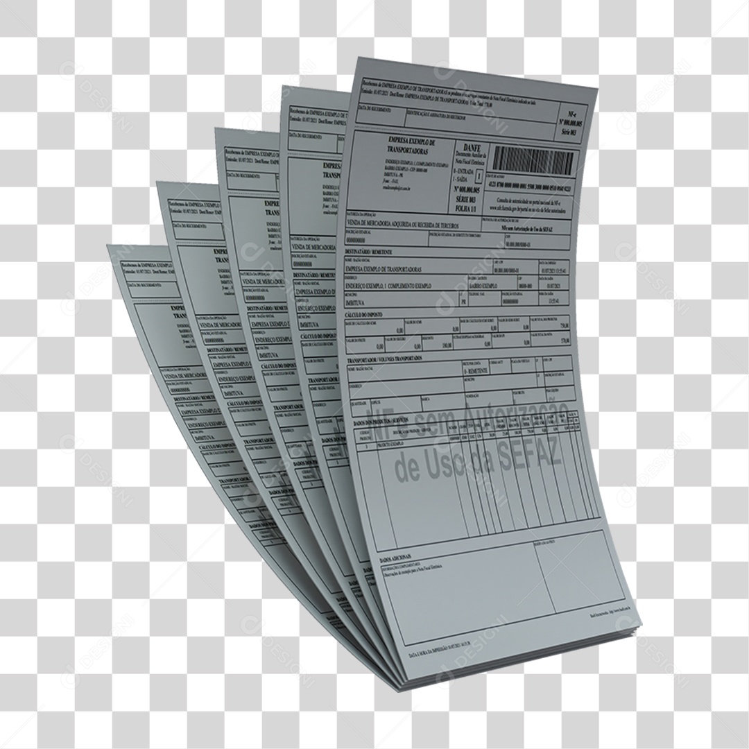 Folhas de Nota Fiscal PNG Transparente