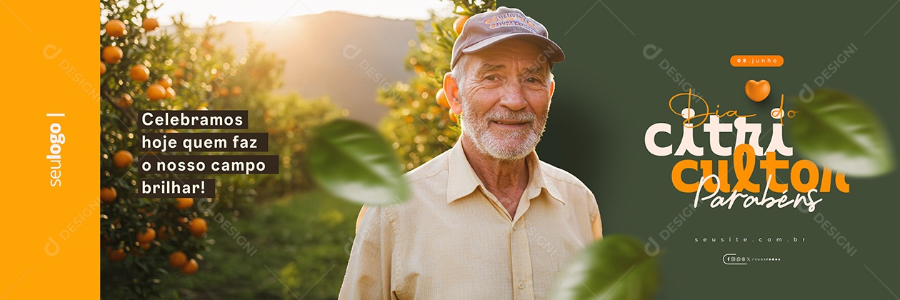 Carrossel Dia Do Citricultor 08 De Junho Parabéns Social Media PSD Editável