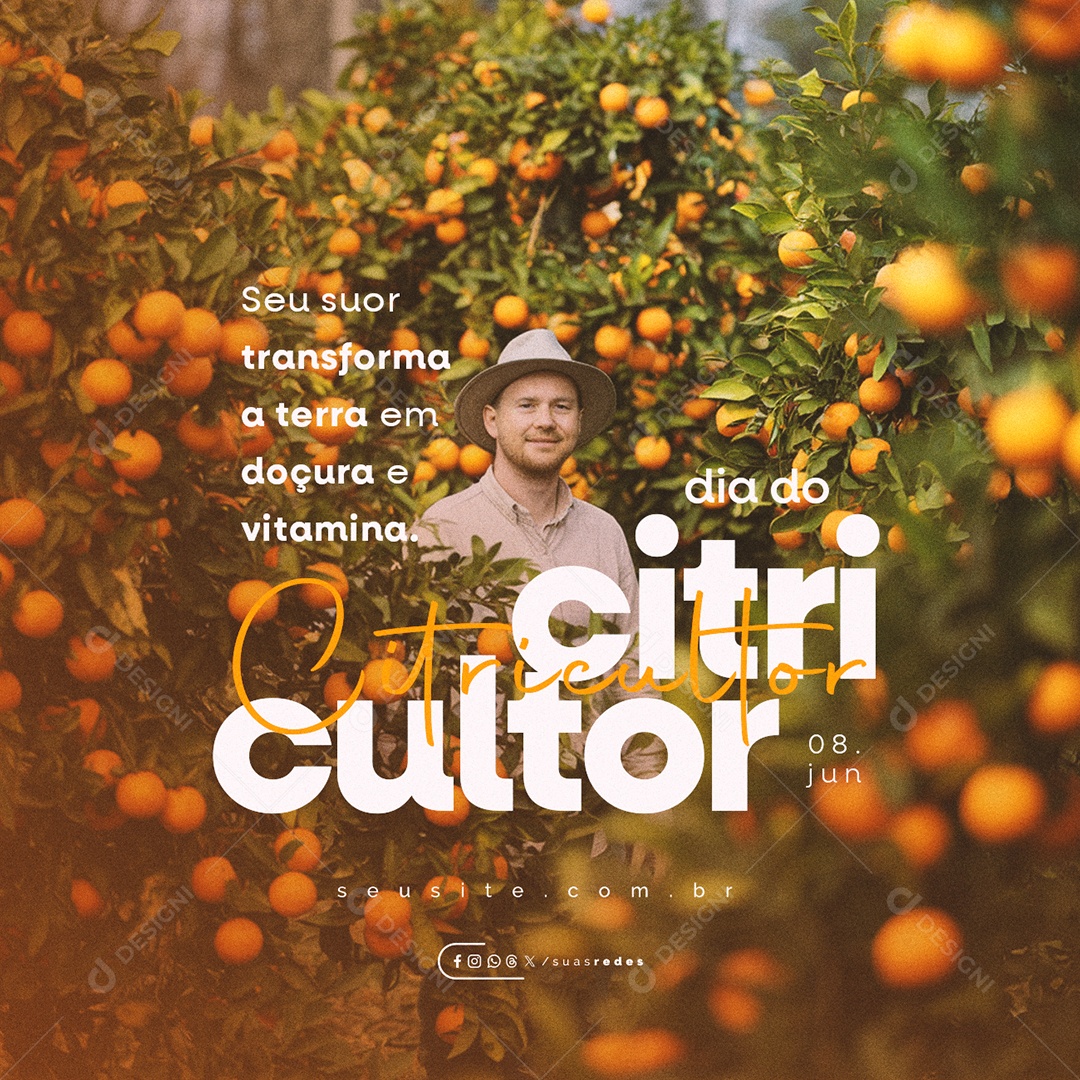 Dia Do Citricultor 08 De Junho Social Media PSD Editável