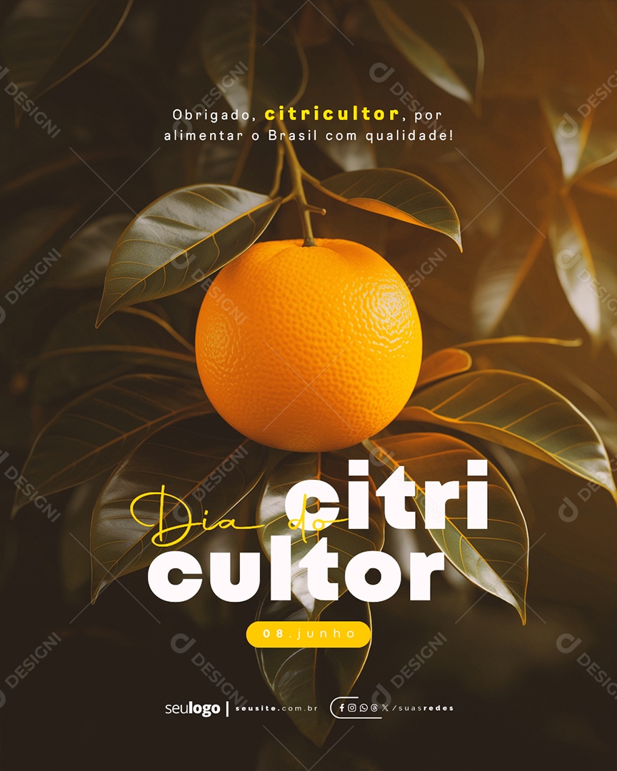 Dia Do Citricultor 08 De Junho Social Media PSD Editável