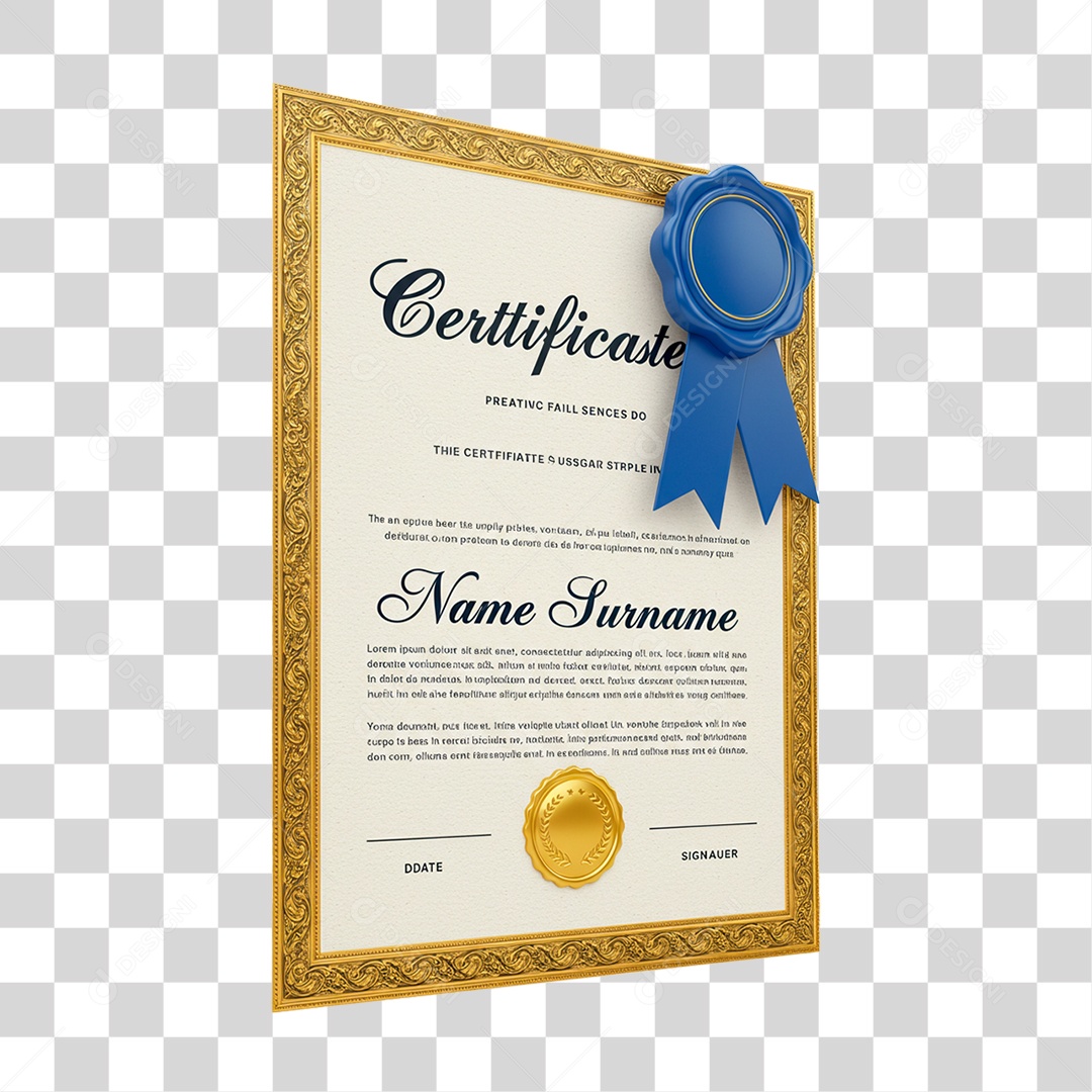 Certificado PNG Transparente