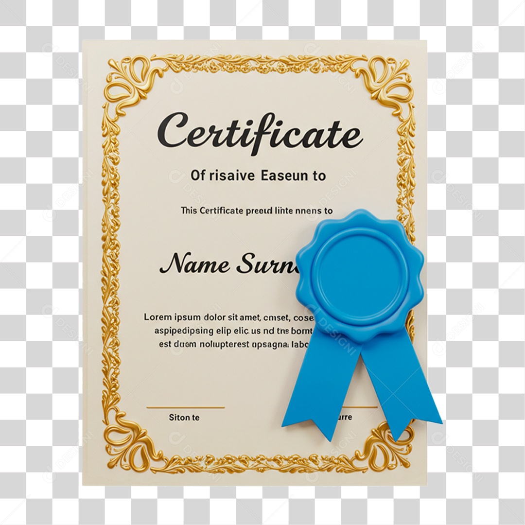 Certificado PNG Transparente