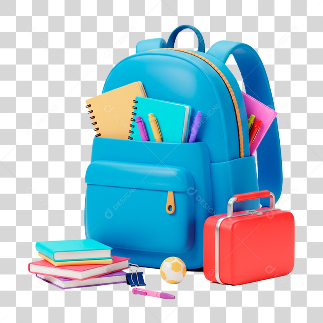 Bolsa Escolar PNG Transparente